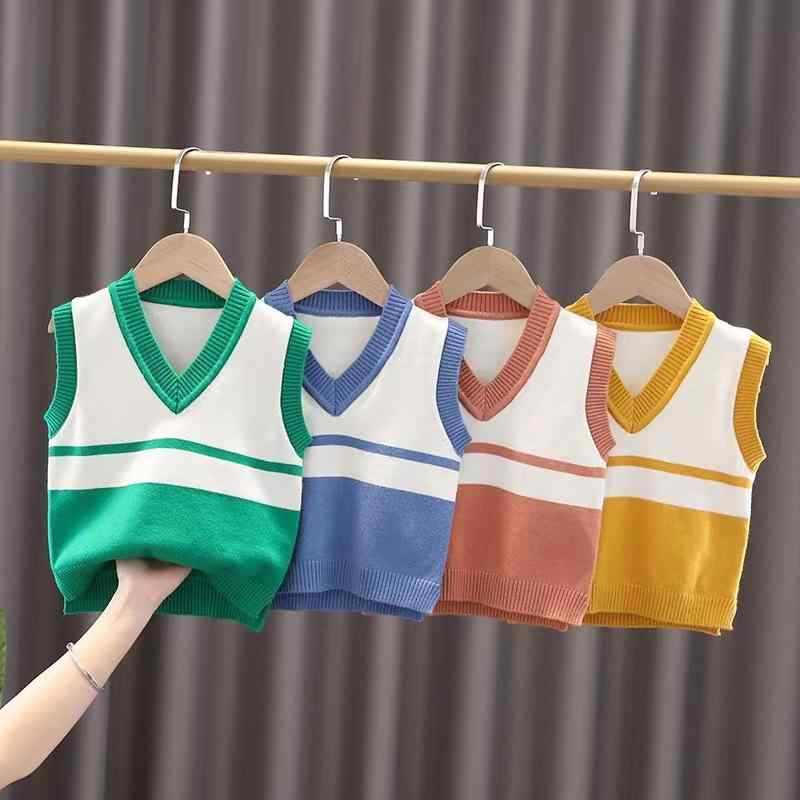 子供用ベスト ベビー 男児 ニット 春秋 薄手 Vネック