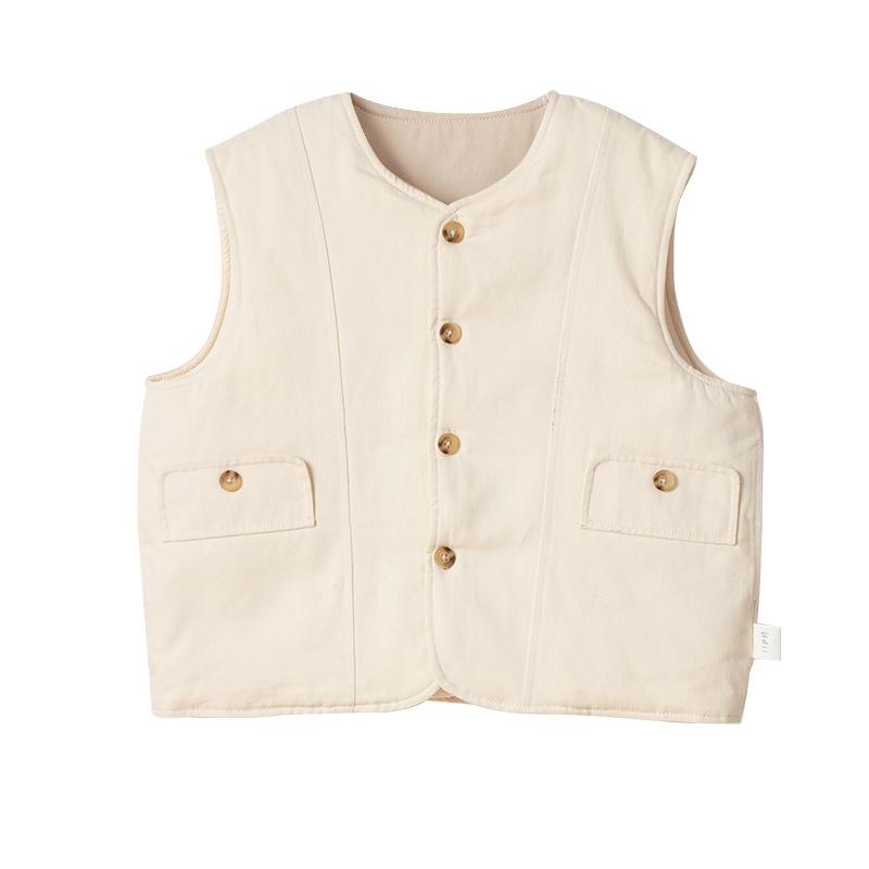 子供服 ベスト 中綿 厚手 アウター ワークウェア ベビー 男の子 秋冬 綿 防寒 チョッキ