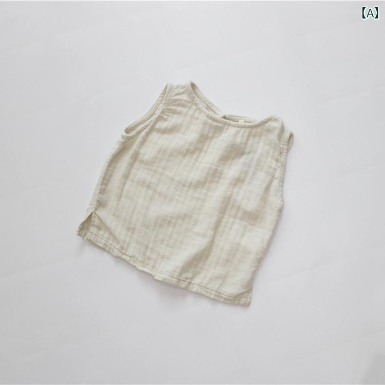 ベスト キッズ 子供服 男の子 女の子 韓国 無地 かわいい ノースリーブ トップス ...