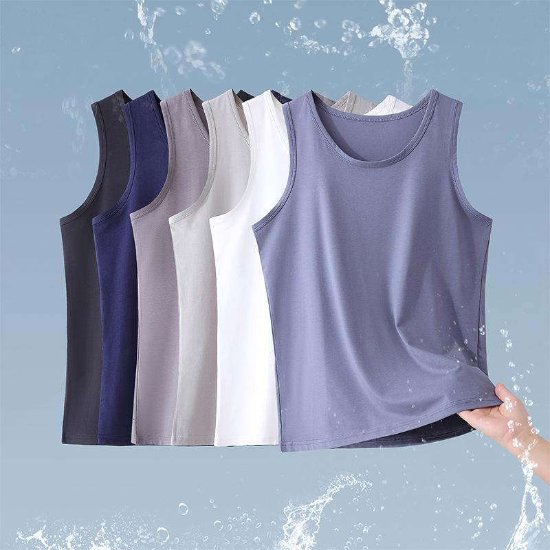 ベスト メンズ 男性用 夏 タンクトップ 天竺 ノースリーブ Tシャツ 薄手 スポーツ ウェア ランニング ..