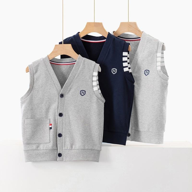 子供服 ベスト 男の子 春秋 ニット コットン 綿 大童サイズ アウター 秋 チョッキ