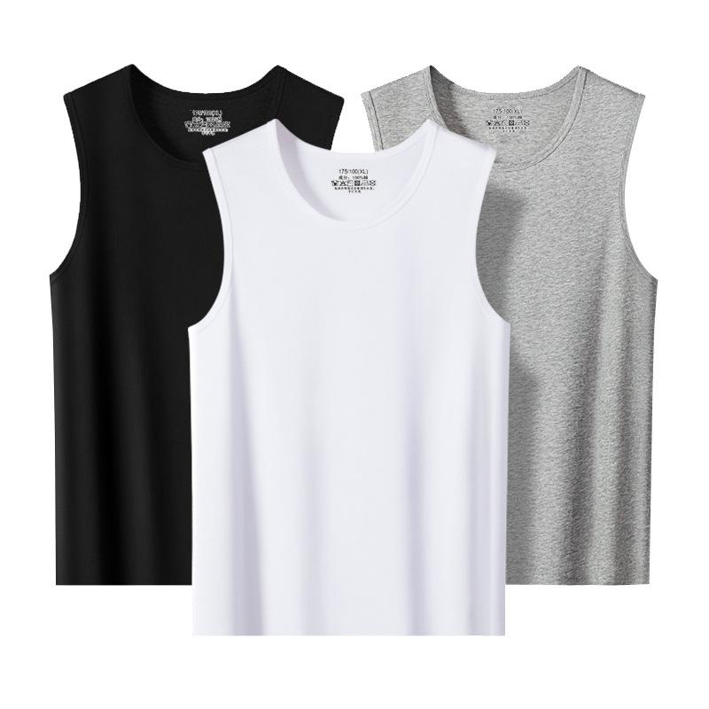 タンクトップ メンズ 男性用 ワイドショルダー コットン 夏用 運動 吸汗 トレーニング 筋トレ 全綿 ノースリーブ シャツ インナー