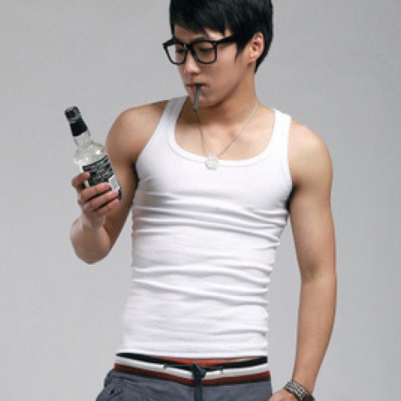 メンズ タンクトップ 男性用 綿 夏 ノースリーブ インナー レイヤード スポーツ 運動 普段使い トレーニング