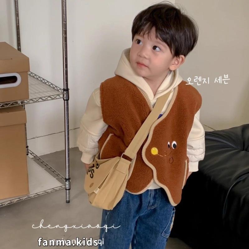 子供服 秋冬 ベスト 男の子 ベビー 羊毛風 ボア カートーン 背広 アウター