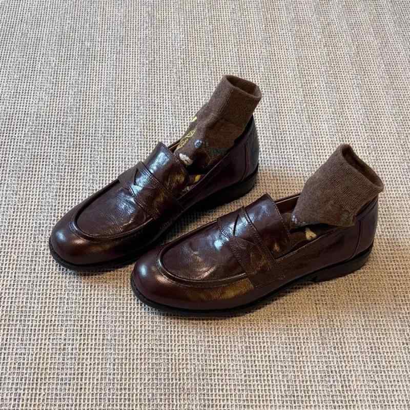 靴 レディース ローファー スリッポン フラットシューズ ぺたんこ 英国風 レトロ かわいい 歩きやすい ..