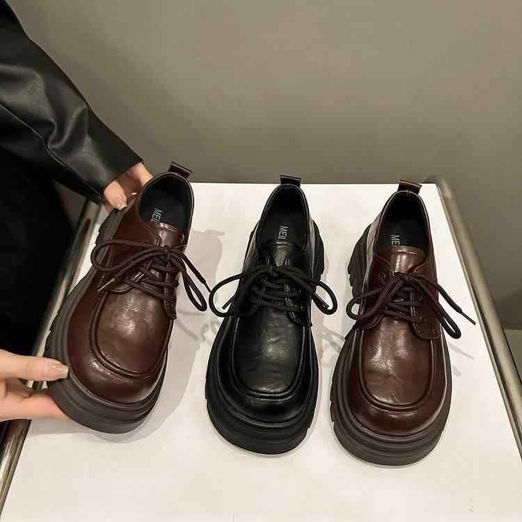 ローファー レディース 厚底 英国風 韓国 レースアップ 小さいサイズ かわいい オックスフォードシューズ 歩きやすい 普段使い