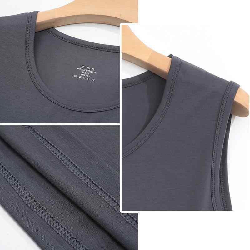 タンクトップ メンズ 男性用 夏 薄手 無地 丸首 伸縮性 接触冷感 肌着 インナーシャツ ワイドショルダー