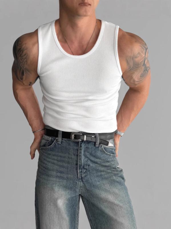 タンクトップ 男性用 高弾力 トレーニング ウェア 筋肉 無袖 スポーツ 接触冷感