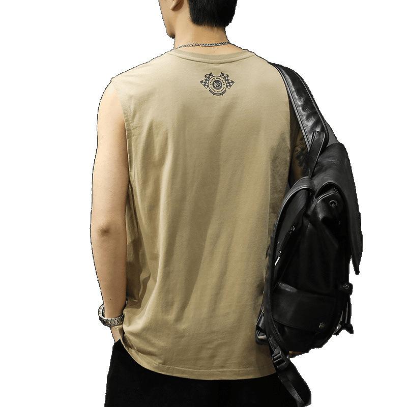 ベスト メンズ 男性用 美式 リラックス トップス スポーツ ノースリーブ インナーシャツ 汗取りインナー 通気性