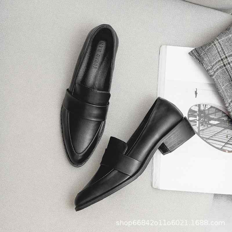 靴 レディース ローファー 革 ポインテッドトゥ ビジネス オフィス カジュアル ぺたんこ 痛くなりにくい 歩きやすい 滑り止め イギリス風 黒 フォーマル 通勤 普段使い2
