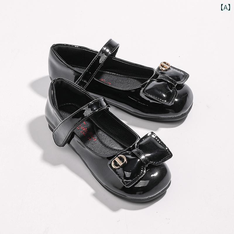 短筒鞋 - 靴 キッズ 女の子 子供靴 フォーマルシューズ プリンセスシューズ 履きやすい 柔らかい 黒 学生靴 通学靴 滑り止め 春秋