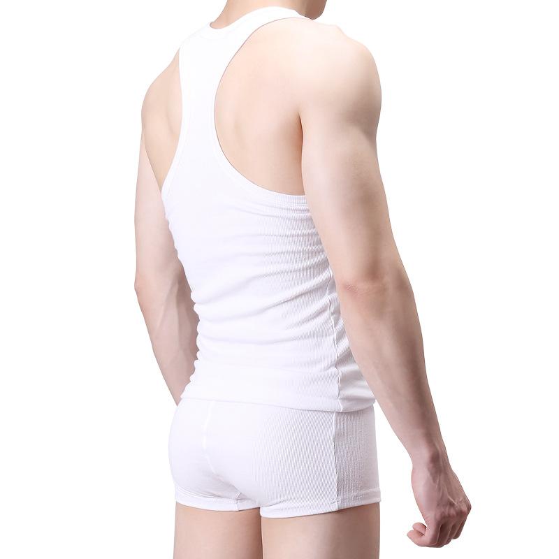 Long-Sleeved - タンクトップ メンズ 男性用 リブ編み コットン混紡 ストレッチ 吸汗性 通気性 スリムフィット インナー 部屋着 普段使い アウトドア