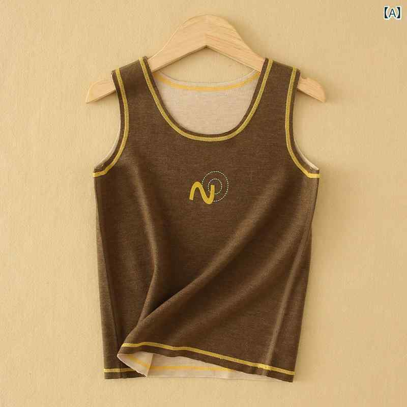 子供用 ベスト 秋冬 防寒 暖かい 蚕糸 羊毛 男の子 インナー 厚手 裏起毛 女の子 肌着