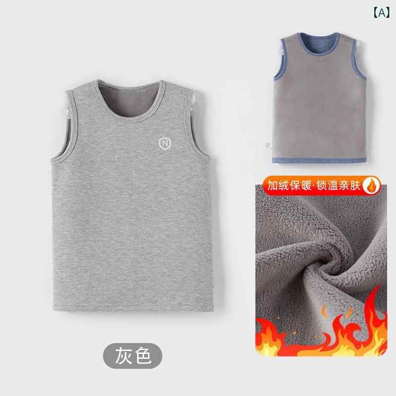 子供用ベスト 秋冬 暖か 背心 男の子 女の子 小童 徳絨 裏起毛 厚手 ノースリーブ ...