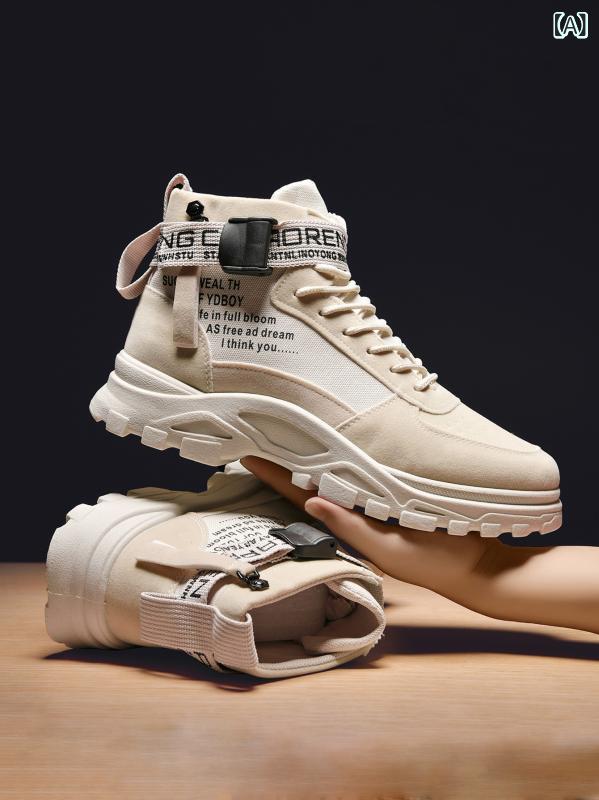 靴 メンズ 男性用 カジュアルシューズ ハイカット 韓国 ワークブーツ アウトドア シューズ 秋冬