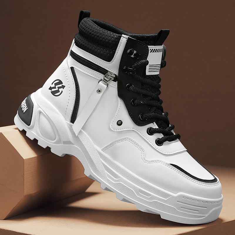 靴 メンズ 男性用 厚底 カジュアル ワークブーツ アウトドア 登山靴 皮革 レースアップ 編み上げ 滑り止め