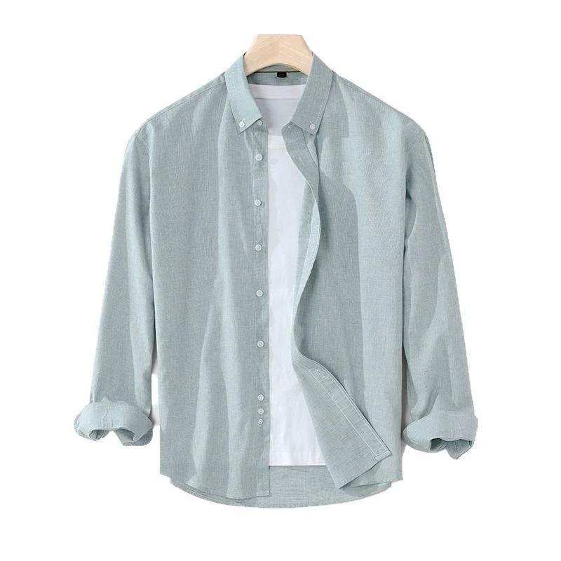 シャツ メンズ 男性用 長袖 コットンリネン 綿麻シャツ 春秋 カジュアルシャツ 普段使い 羽織り