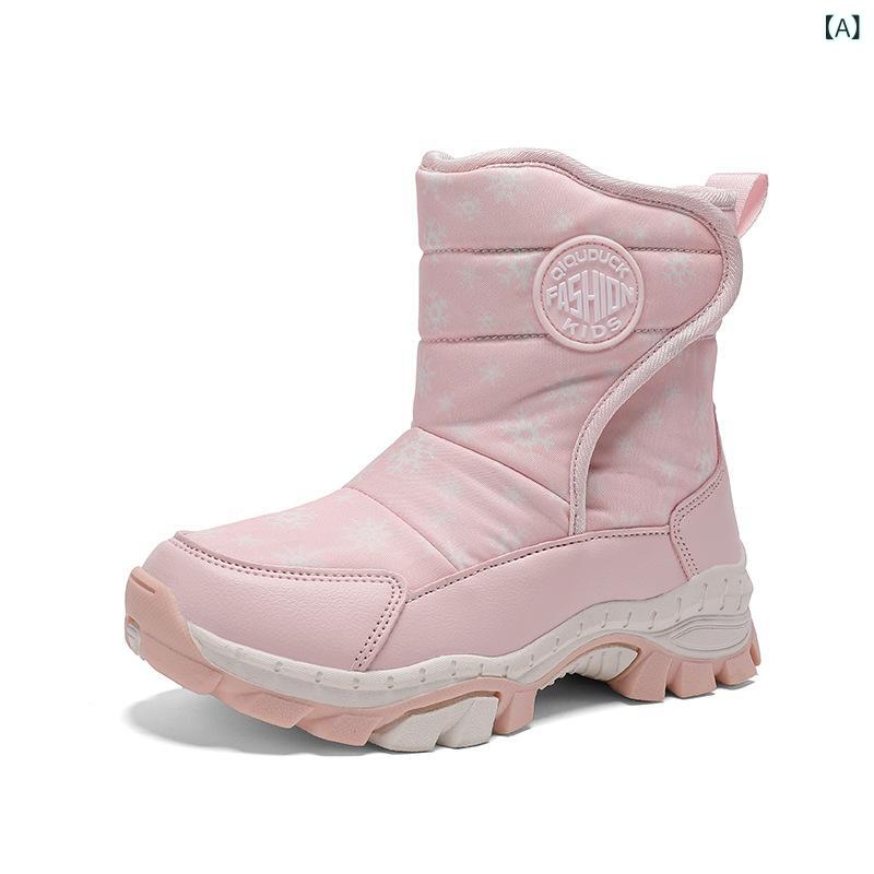 靴 キッズ 女の子 綿靴 裏起毛 厚手 滑り止め 雪用ブーツ 男の子 防寒 暖かい スノーブーツ