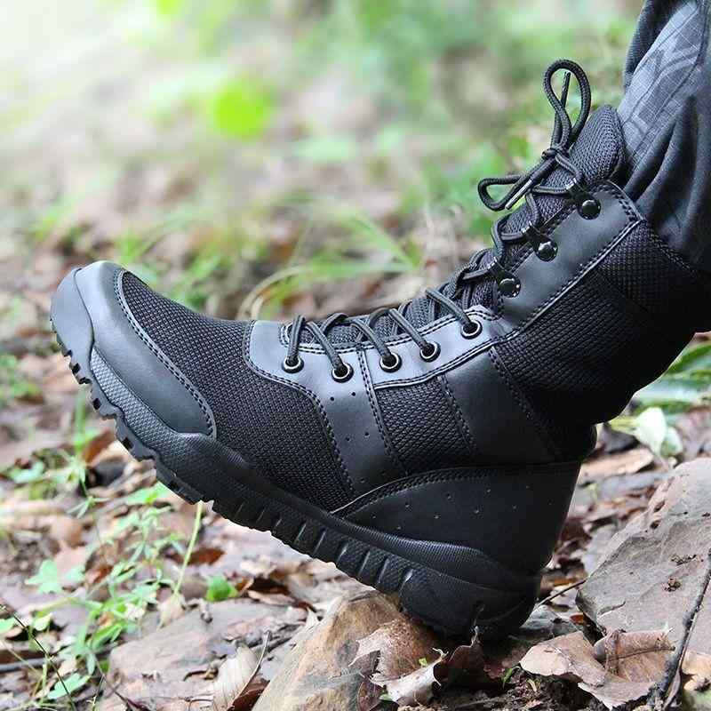 靴 男性用 軽量 薄型 cqb タクティカル ブーツ 夏用 トレーニング 高帮 通気性 迷彩 ミリタリー 帆布