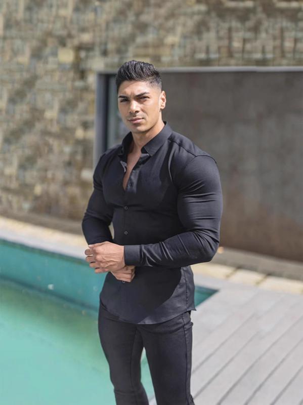 シャツ メンズ 男性用 長袖 ワークシャツ スリムタイプ スポーツ トレーニング ウェア 薄手 ビジネス カジュアル 普段使い トップス・素材: ポリエステル・スタイル: 英倫・タイプ: 開衫・フィット: 修身型・襟型: 翻領・袖丈: 長袖・柄: 纯色・・ディテール: 辑明线・対象年齢: 若者・対象: 成人・性別: 男・種類: 衬衫・色: 黒, 白, 深藍, 浅灰, 酒红・サイズ: S, M, L, XL, XXL, XXXL, XXXXL, XXXXXL・シーズン: 四季・加工: 免烫处理・誤差範囲: 2-3cm・洗濯表示: 洗濯機洗い可能