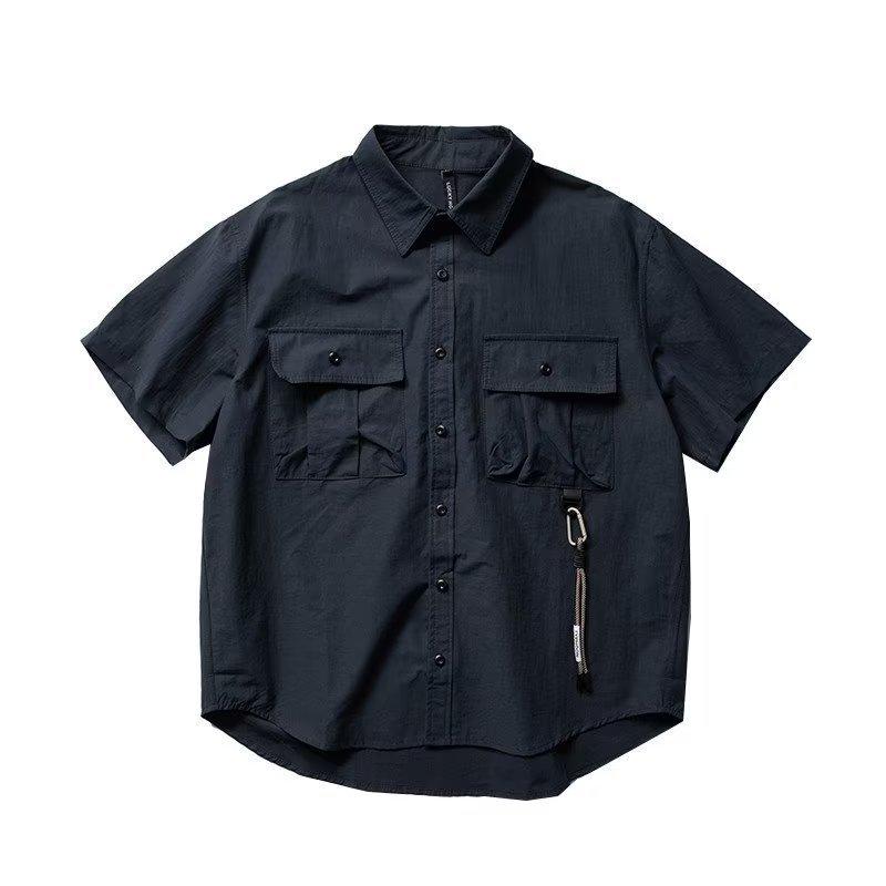 Long-Sleeve （Shape Holding） - シャツ メンズ 男性用 半袖 ワークシャツ ジャケット ワークウェア トップス 文芸スタイル ティーン 学生 男の子 高校生 港風2