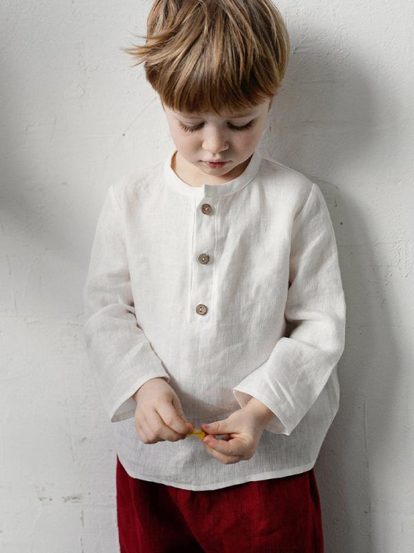 Tシャツ キッズ 男女 ベビー 綿麻 長袖 トップス 春秋 森ガール 亜麻 シャツ