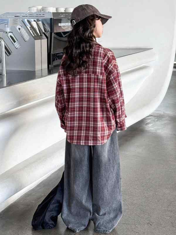 シャツ キッズ 長袖 チェック柄 春物 アウター 女の子 子供服 大童 かわいい ガーリー おしゃれ