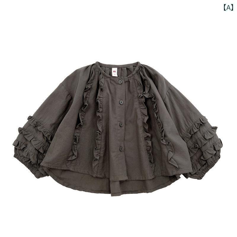 ソファポテトのシャツ キッズ 女の子 子供 服 トップス 碎花 長袖 ブラウス 春秋 かわいい｜アングル2