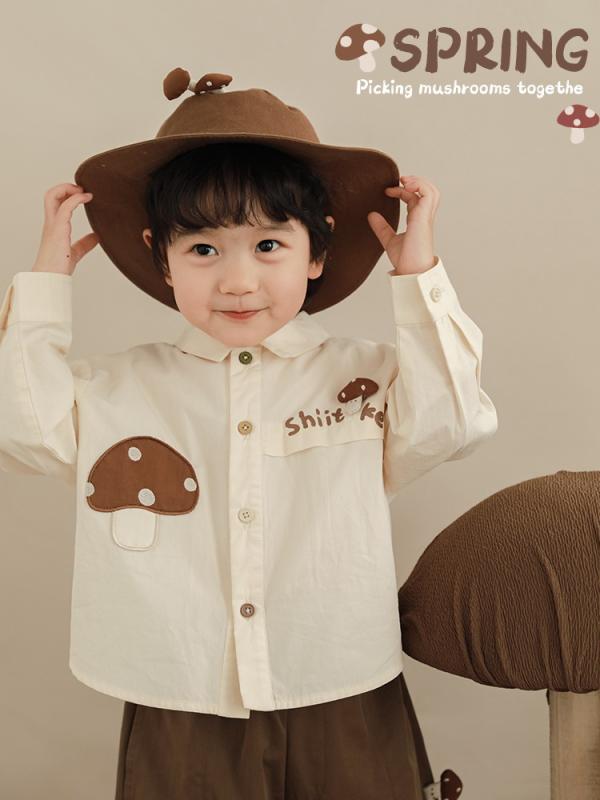 シャツ キッズ 男の子 かわいい 数码印花 長袖 翻领 子供 休闲 普段使い