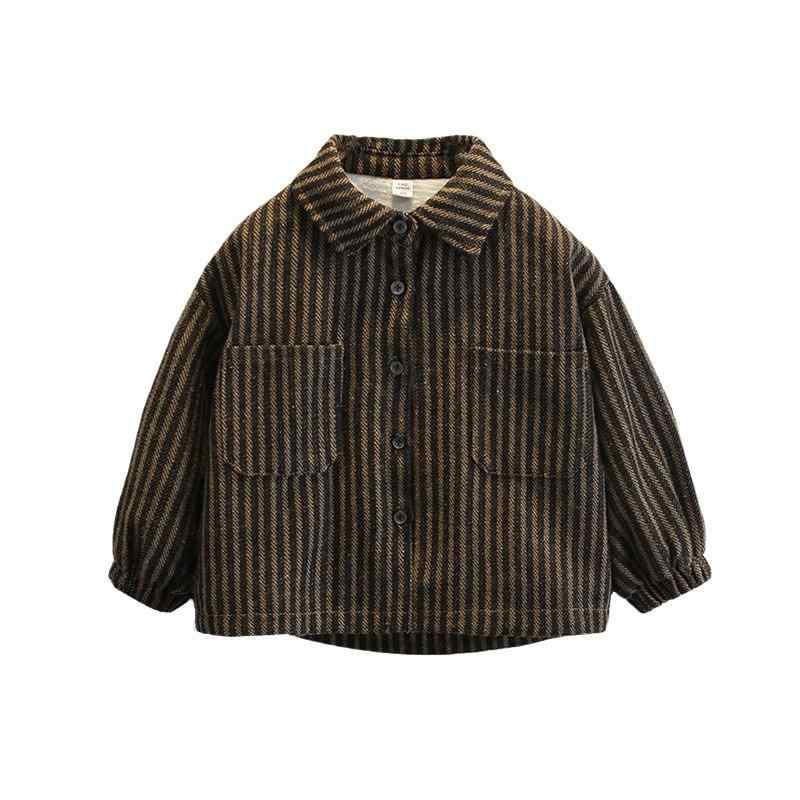 シャツ キッズ 男の子 秋冬 裏起毛 ネルシャツ 小学生 中学生 子供服 厚手 暖かい レトロ 森ガール風 ストライプ アウター