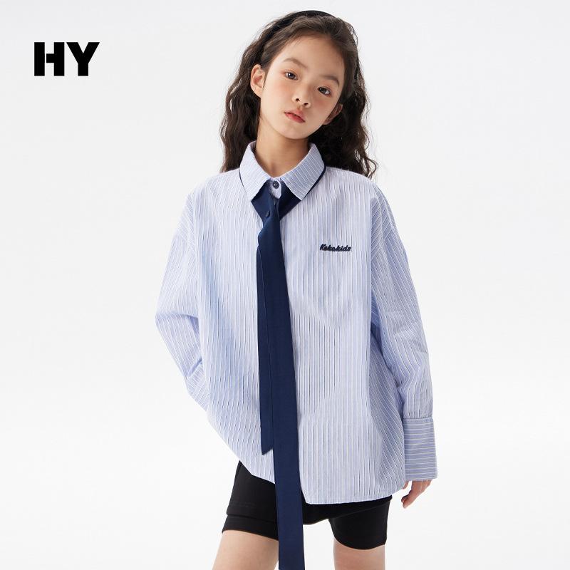 シャツ ガールズ 子供服 韓国 トップス 長袖 秋服 中大童 かわいい 洋風