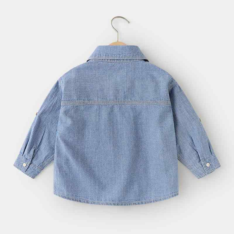 シャツ 子供服 男の子 デニム コットン 秋物 春秋 長袖 ベビー キッズ シャツ トップス 通園 通学 かわいい