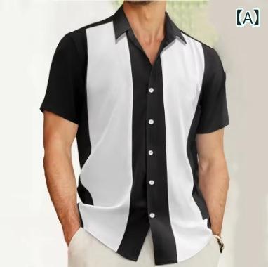Short Sleeves （Shape Holding） - シャツ メンズ 男性用 半袖 ストライプ アロハシャツ ハワイアンシャツ ビーチ リゾート トップス カジュアル 春夏2