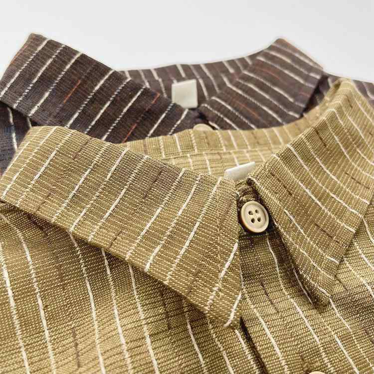 2シャツ キッズ 子供服 男性用 女性用 レトロ ストライプ 長袖 カーディガン トップス 羽織り 重ね着 春秋