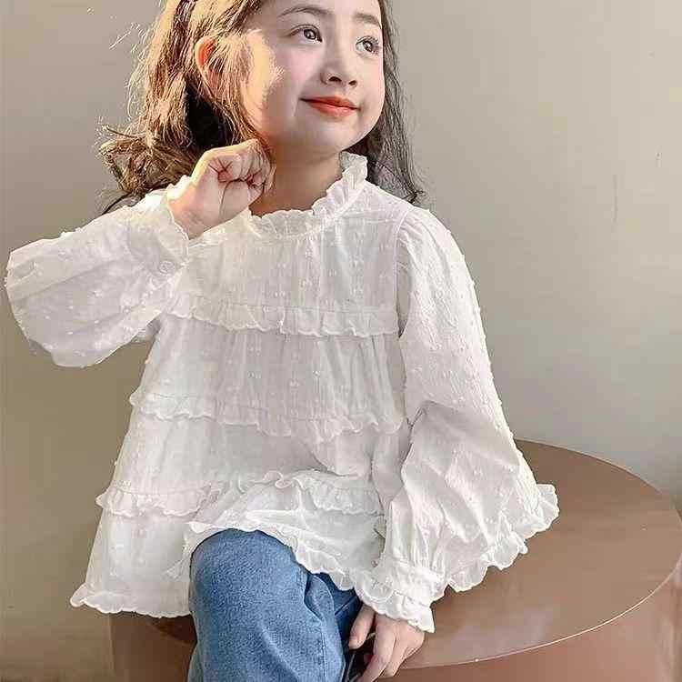 シャツ キッズ 長袖 秋服 韓国 子供服 女の子 女児 トップス ドールシャツ かわいい おしゃれ ガーリー 春秋
