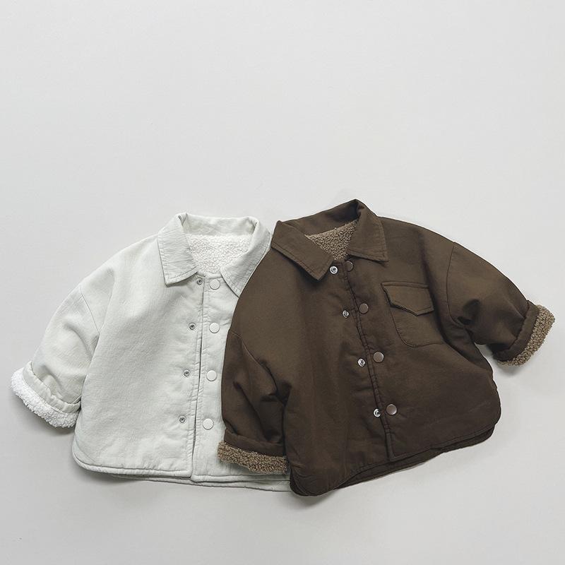シャツ キッズ 裏起毛 秋冬 韓国 森ガール レトロ アウター 防寒 保温 トップス かわいい あったか