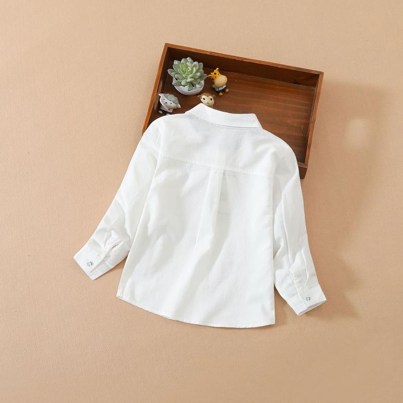 シャツ キッズ 男の子 白 無地 長袖 スクールシャツ 子供服 トップス 春秋 薄手 韓国
