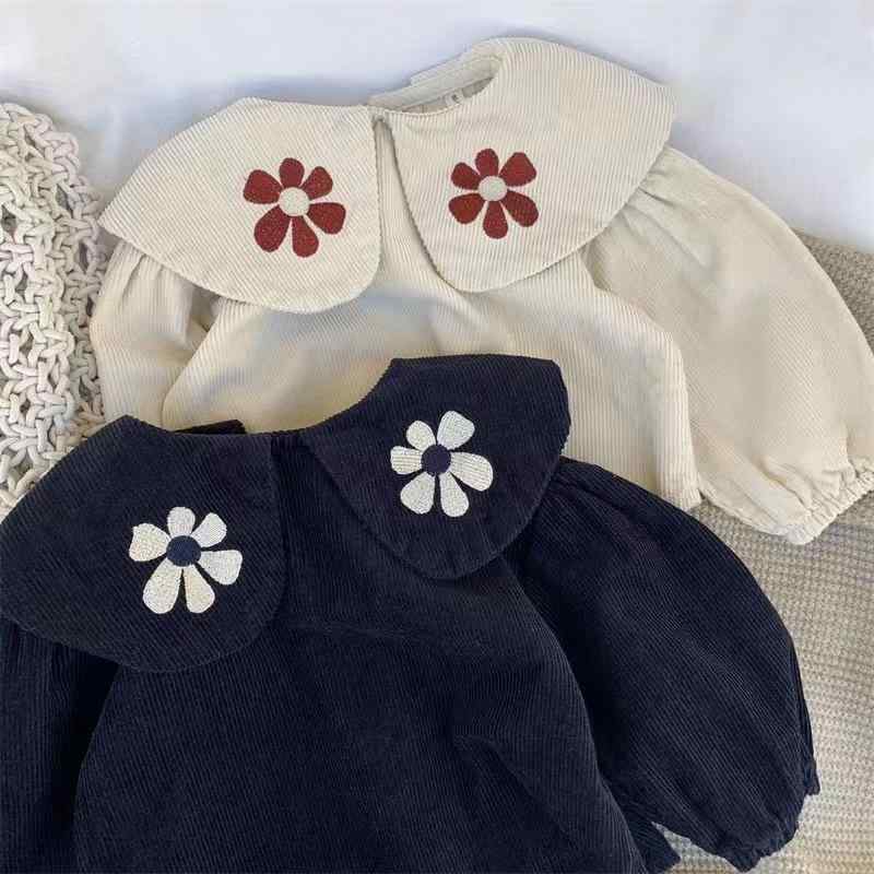 樂天商城 - シャツ キッズ 女の子 春秋 韓国 刺繍 長袖 ブラウス 子供服 パフスリーブ 花柄 かわいい