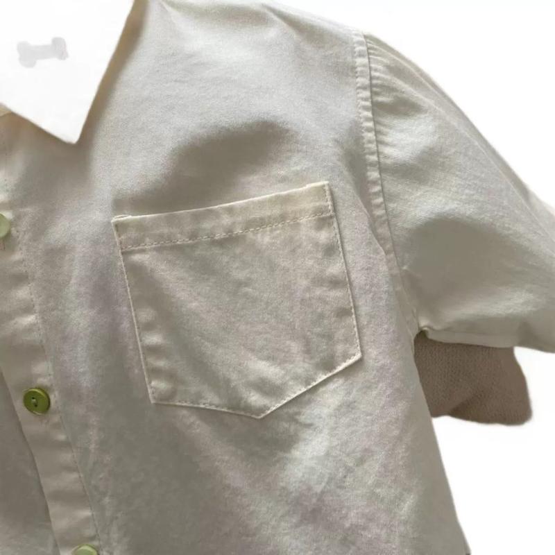 シャツ キッズ 男女兼用 子供服 韓国 かわいい 小犬 プリント 長袖 トップス おしゃれ カジュアル 普段着 アウター インスタ映え