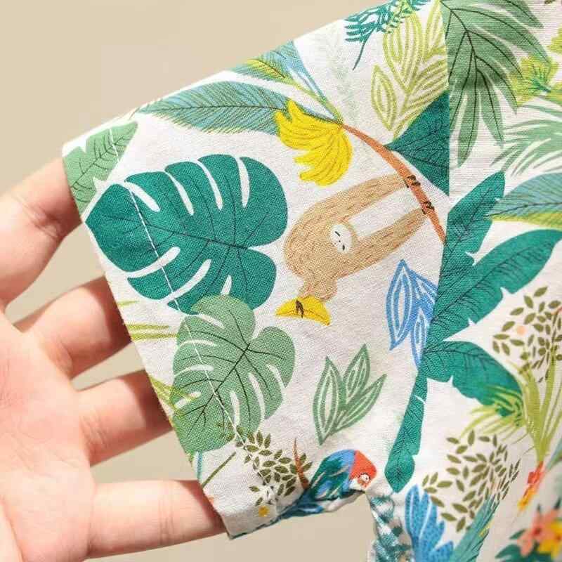 シャツ キッズ 男の子 半袖 薄手 シャツ 夏服 ベビー トップス 子供服 小学生 幼稚園 旅行 ビーチ