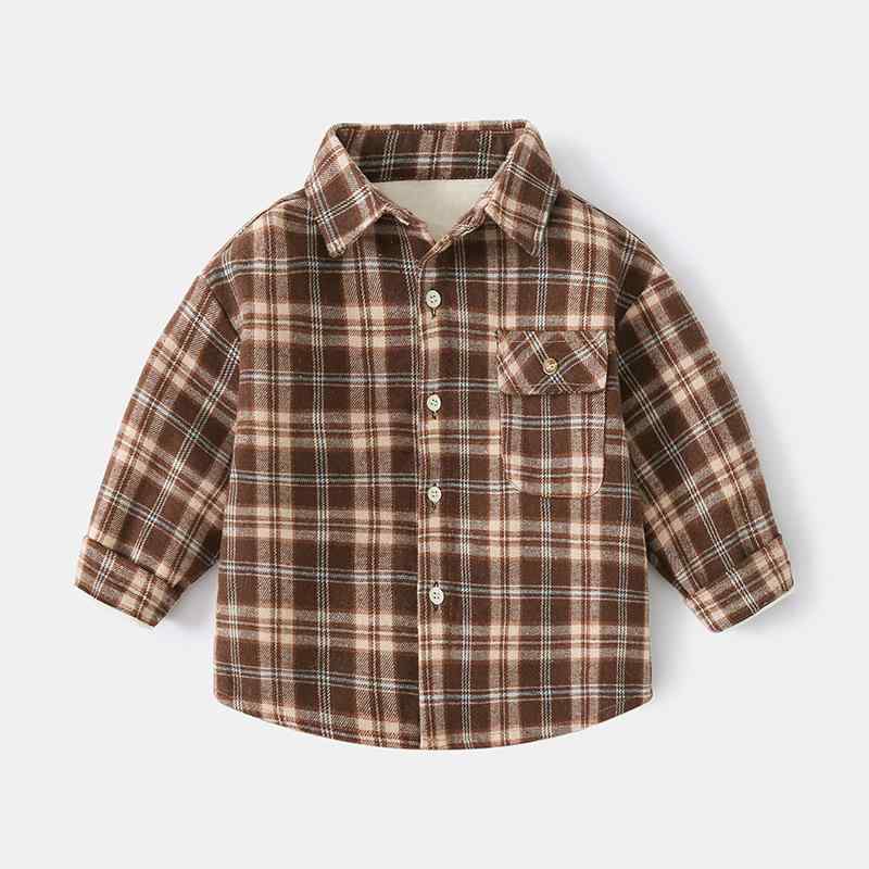 シャツ キッズ 男の子 裏起毛 チェック柄 厚手 長袖 コットン ネルシャツ 子供服 カジュアル