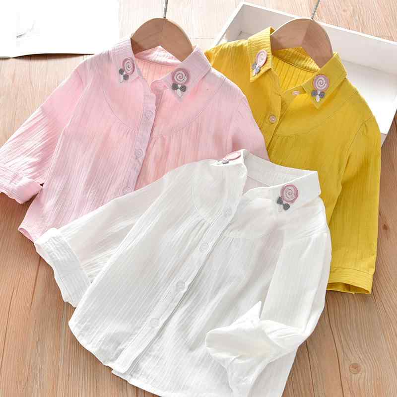 樂天商城 - シャツ キッズ 子供服 春秋 韓国 綿 かわいい 棒付きキャンディ ブラウス ドールシャツ ガーリー スタイル