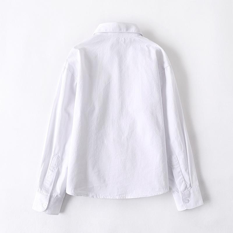 シャツ キッズ 女の子 子供服 ブラウス 綿 白 長袖 花柄 レース フォーマル トップス 小学生 中学生 大..