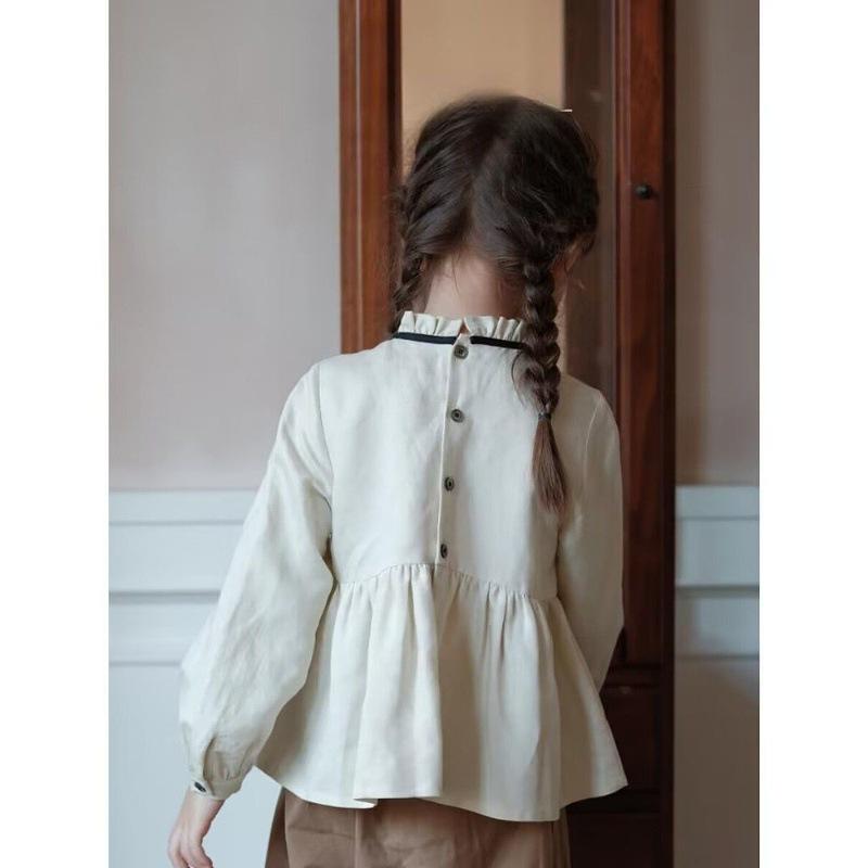 シャツ キッズ 長袖 春秋 韓国 子供服 かわいい おしゃれ 無地 トップス カットソー 普段着 通学着