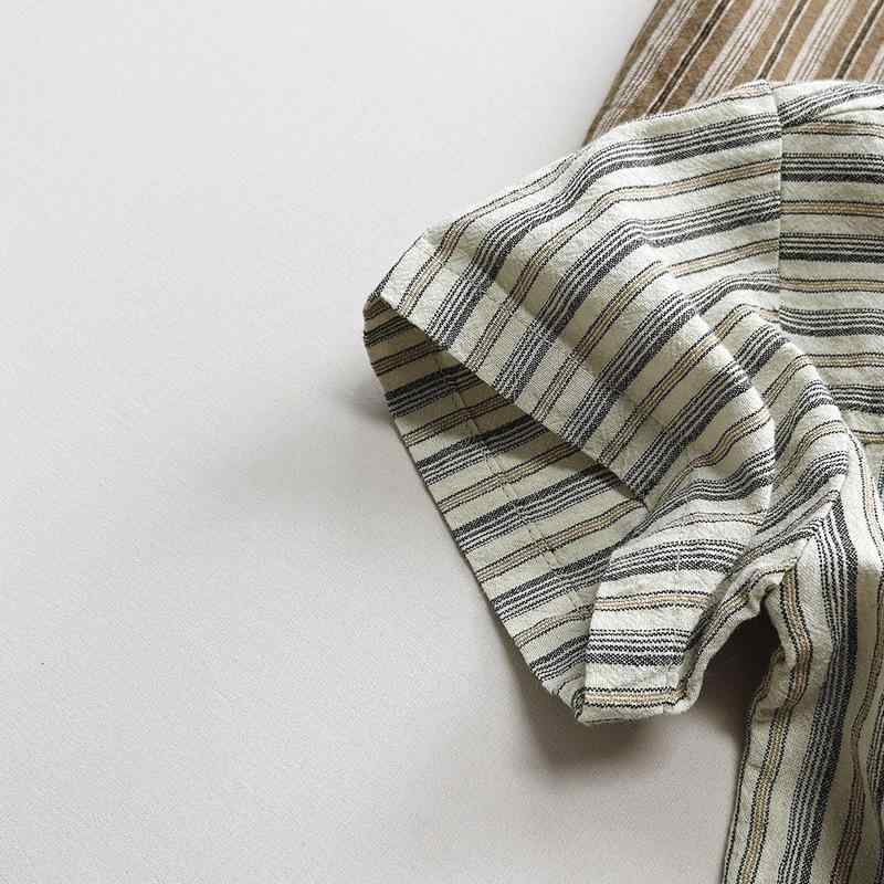 シャツ キッズ 子供 半袖 韓国 ストライプ 森ガール Tシャツ トップス 綿 かわいい 普段使い・性別: 男女兼用・対象年齢: 3～8歳 (100～140cm)・スタイル: 韓国版・袖丈: 半袖・主な素材: 綿・カラー: カーキ.杏色・対応身長: 80cm.90cm.100cm.110cm.120cm.130cm・カテゴリ: シャツ