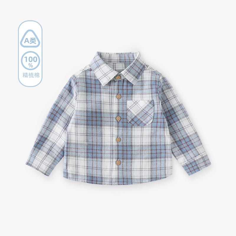 シャツ キッズ チェック柄 トップス 長袖 春秋 男の子 子供服 アウター
