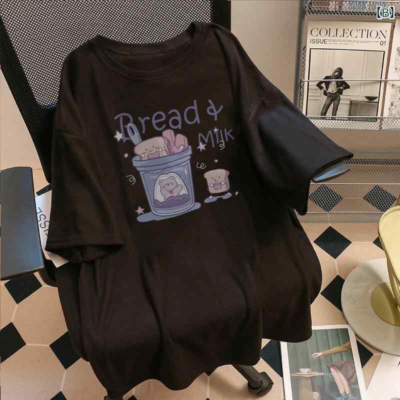 Tシャツ レディース 大きいサイズ ゆったり かわいい パープル系 半袖 ミドル丈 トップス カットソー オーバーサイズ 春夏 3