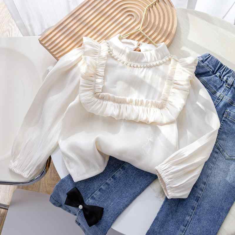 シャツ ガールズ 韓国 子供服 ブラウス かわいい 女児 ベビー 春秋 トップス