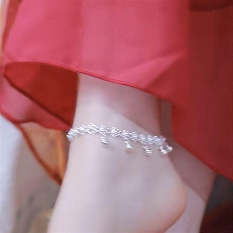 風鈴 アンクレット レディース 梅の花 チャイナ風 エスニック レトロ ボヘミアン テイスト ゴールド 上品 アクセサリー