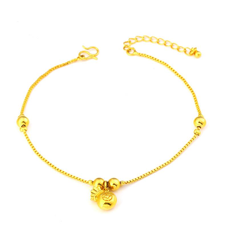 Anklets - フットアクセサリー レディース ゴールド 24金メッキ 転運珠 アンクレット 女性用 セクシー エレガント 上品 電気メッキ加工 サンダル ミュール